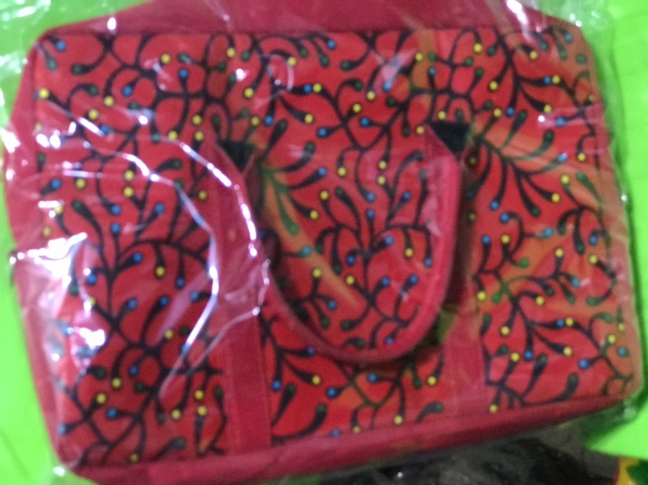 African Laptop Bag - Red/Tinsel